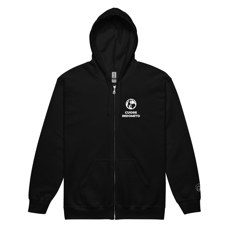 CUORE INDOMITO - Felpa cappuccio cotone felpato con logo IHP