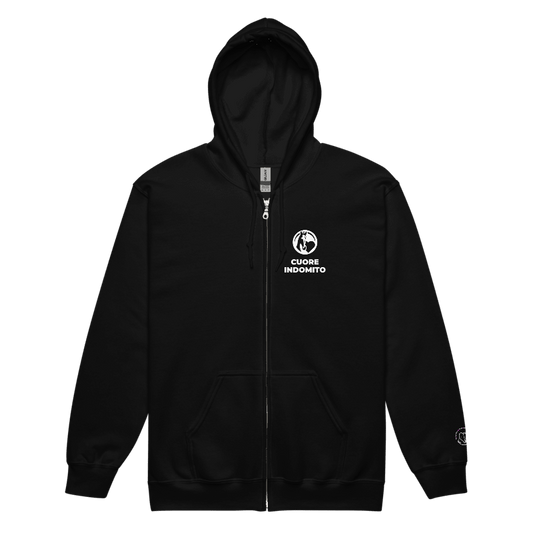 CUORE INDOMITO - Cotton fleece hoodie with IHP logo